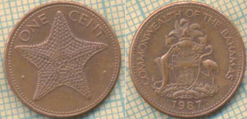 Багамы 1 цент 1987 5988