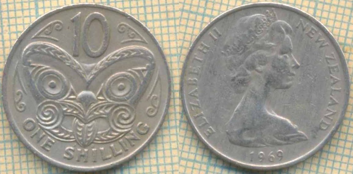 Новая Зеландия 10 центов 1969 6087