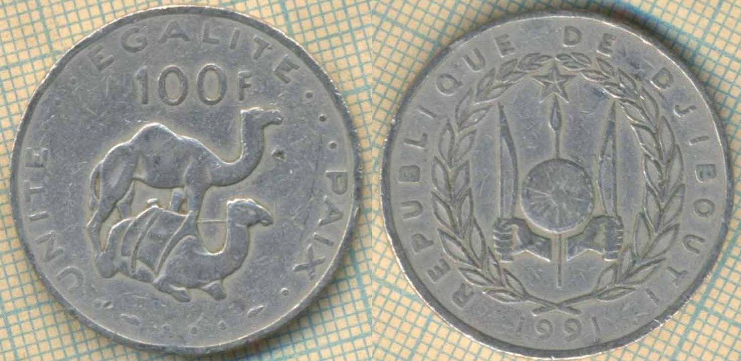 Джибути 100 франков 1991 6038