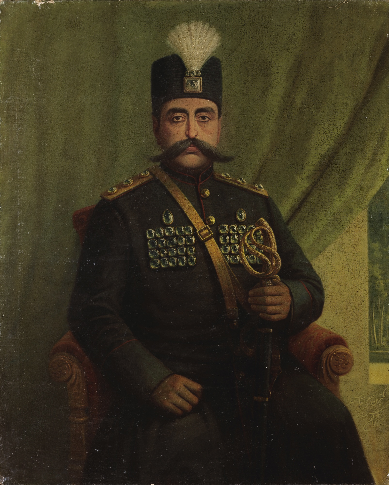 Portrait de Muzaffar al-din Shah