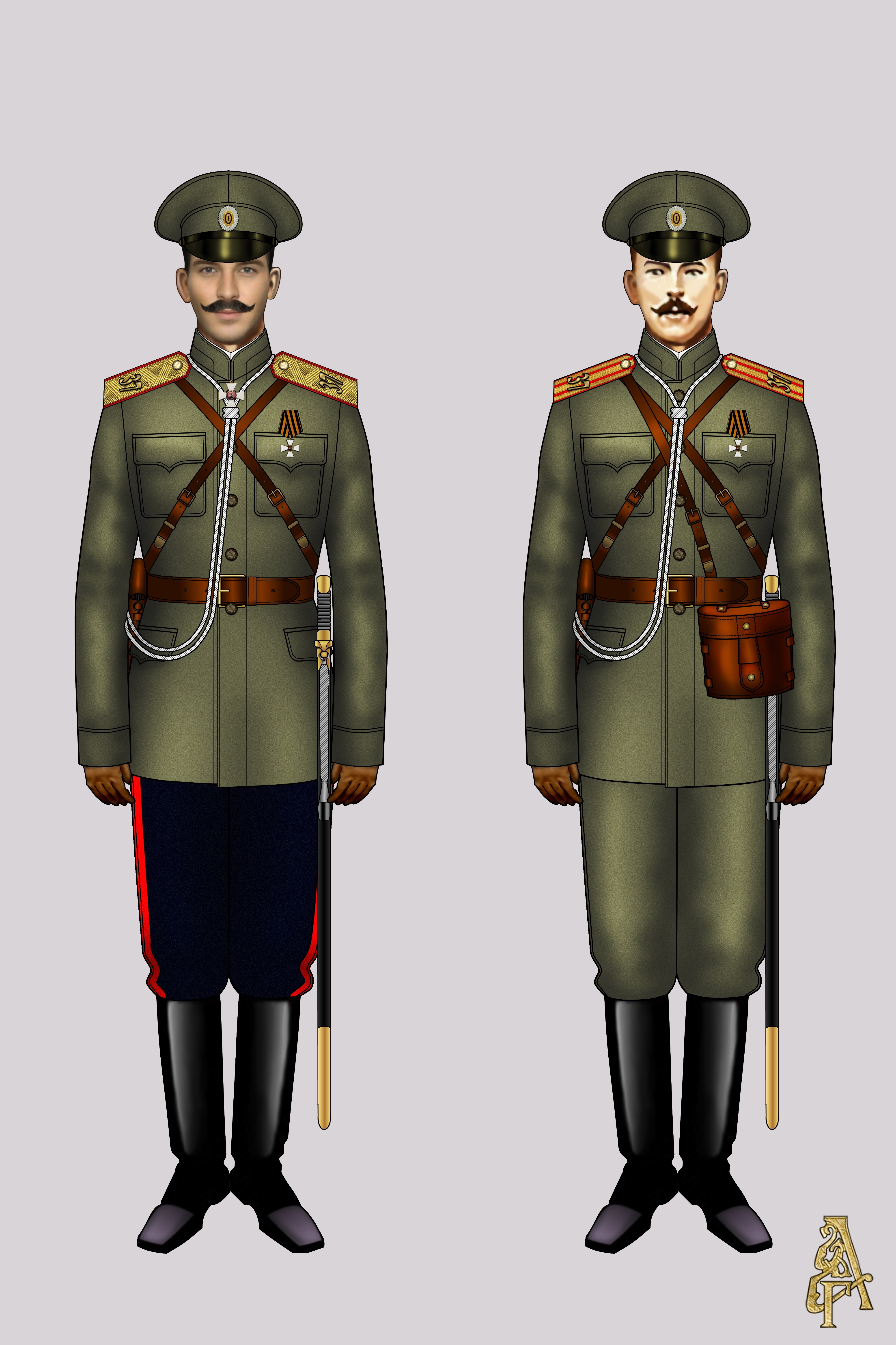 Походная форма 37-го пехотного Екатеринбургского полка обр.1907 года (Рис. 1, 2)