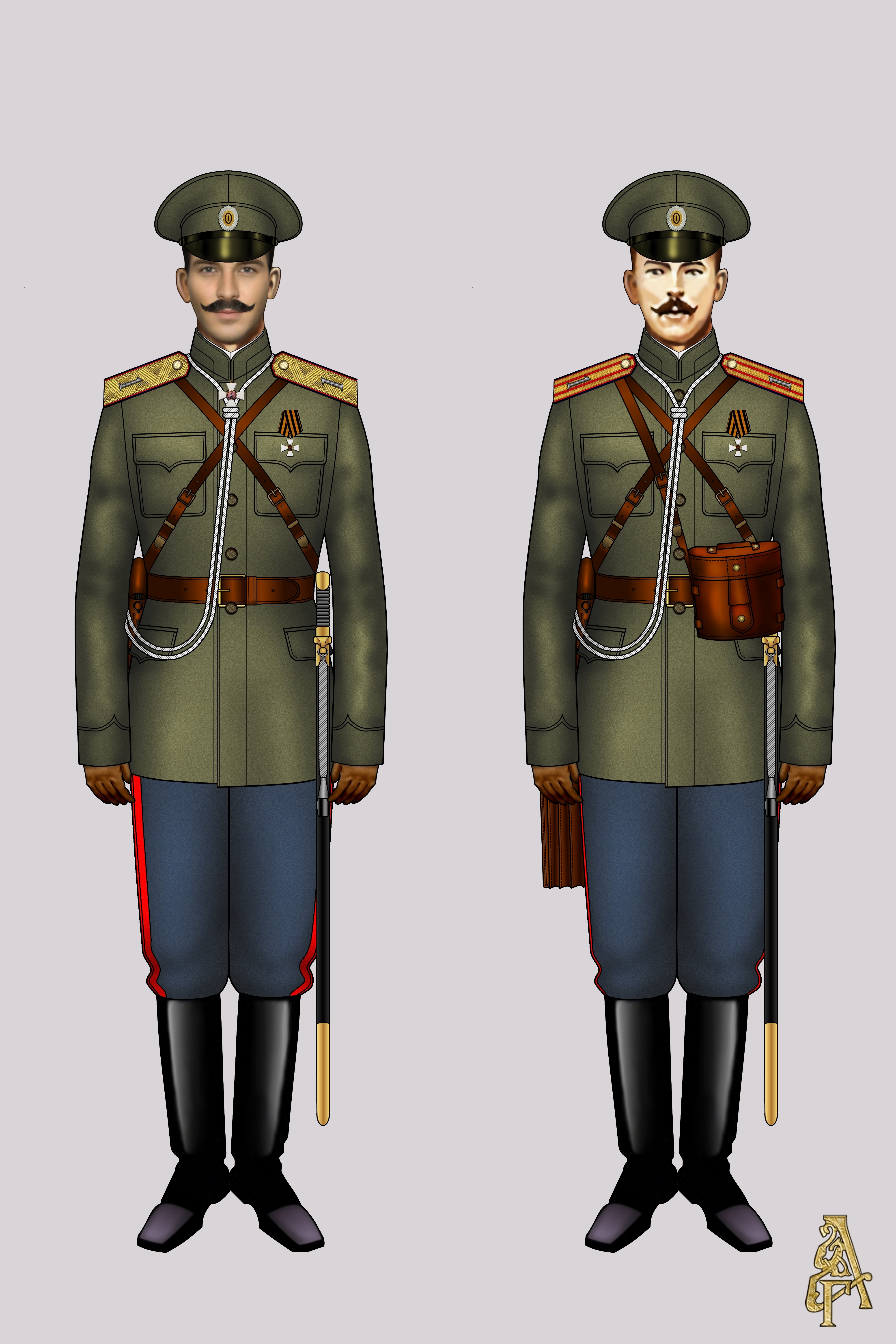 Походная форма 1-го уланского Санкт-Петербургского полка обр.1910 года (Рис. 1, 2)