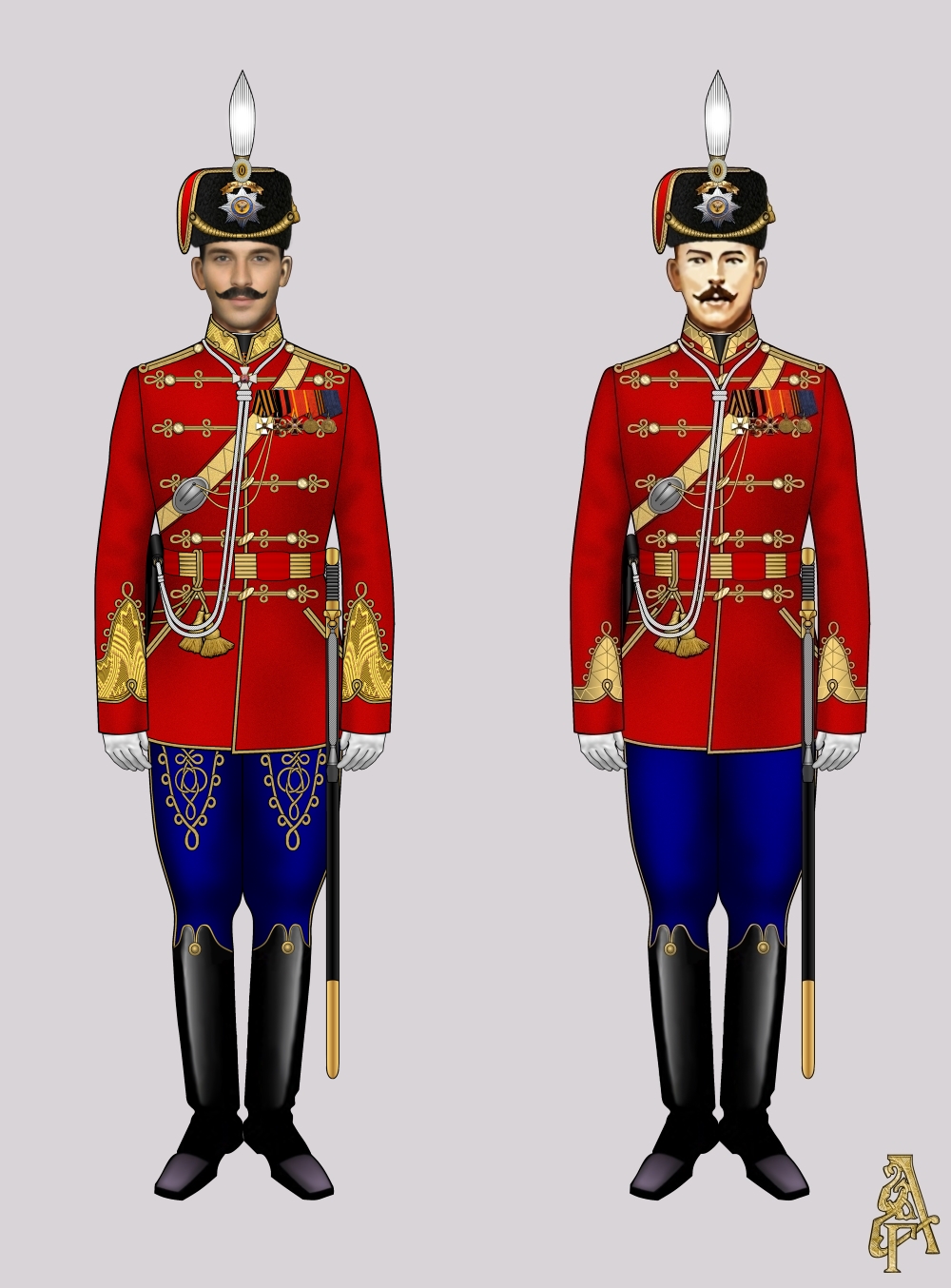 Парадная форма Лейб-гвардии Гусарского полка (рис. 1, 2)