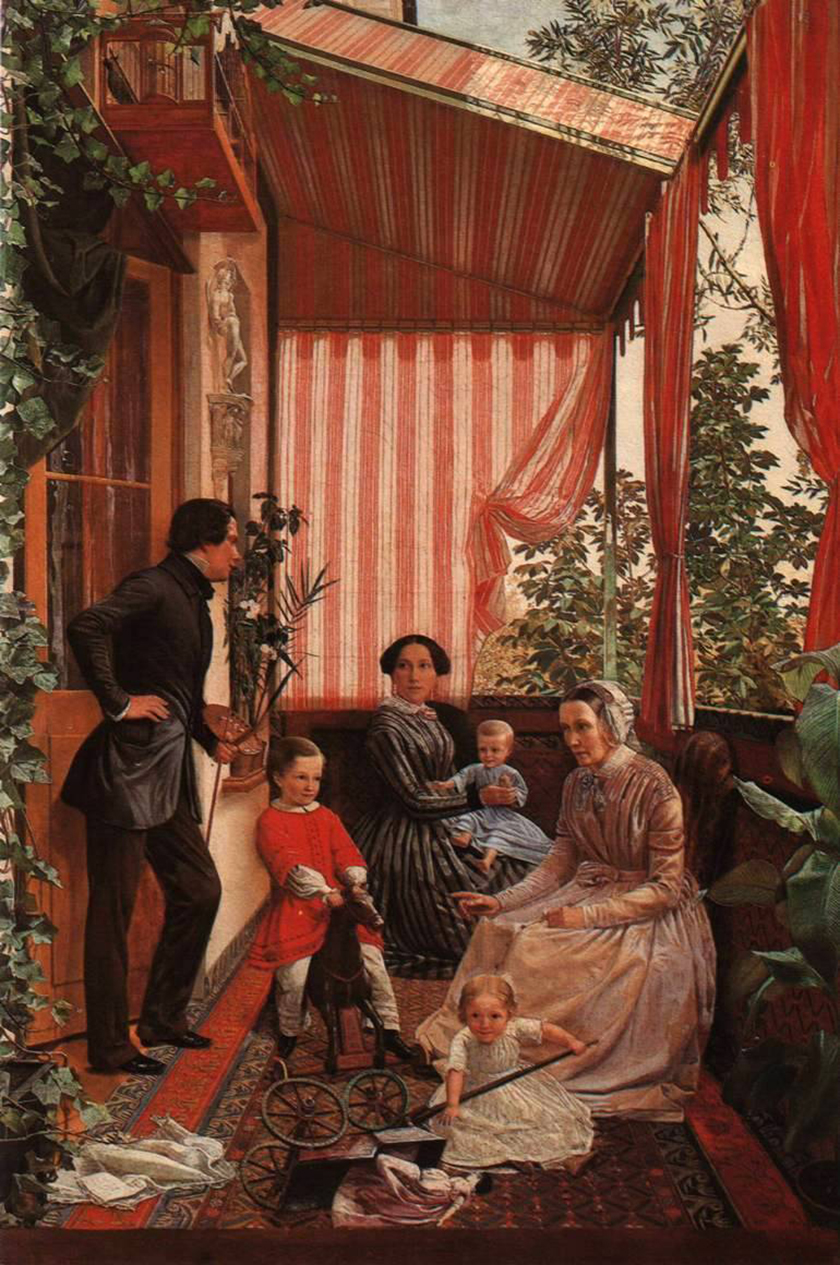 Федор Михайлович Славянский. 1819 или 1817-1876..Семейная картина (На балконе)