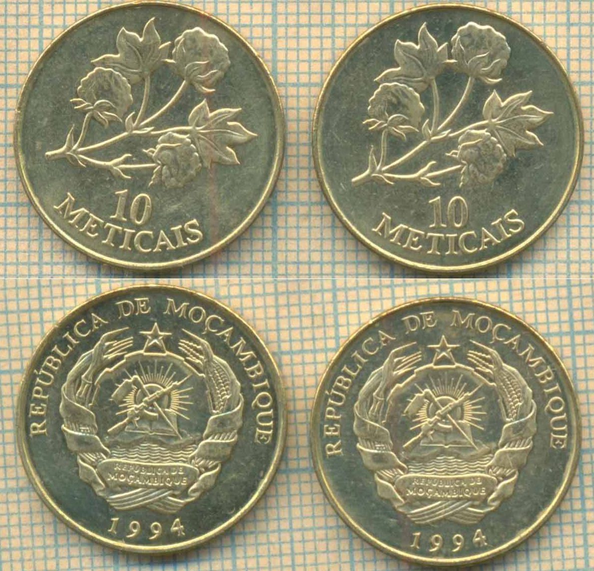 Мозамбик 10 метикалов 1994 4 45