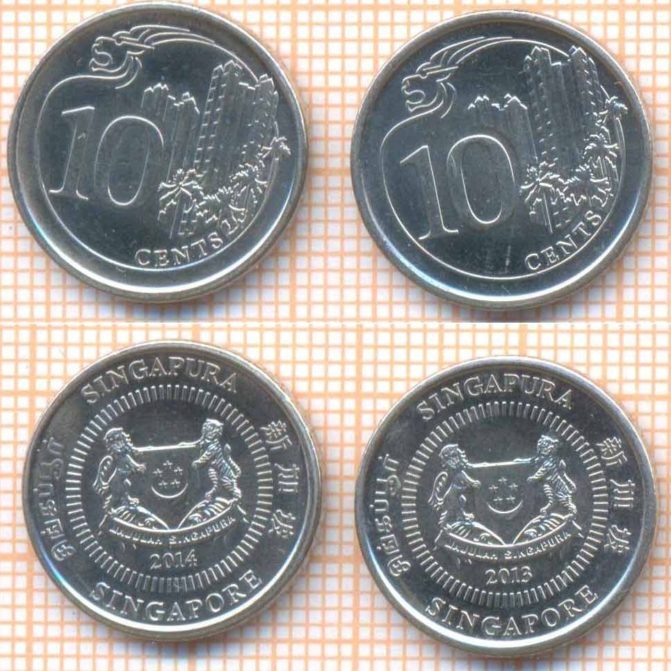 Сингапур 10 центов 2013 14 124 10