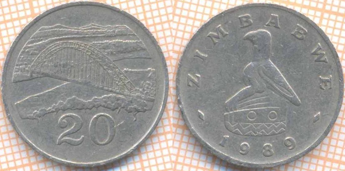 Зимбабве 20 центов 1989 6689