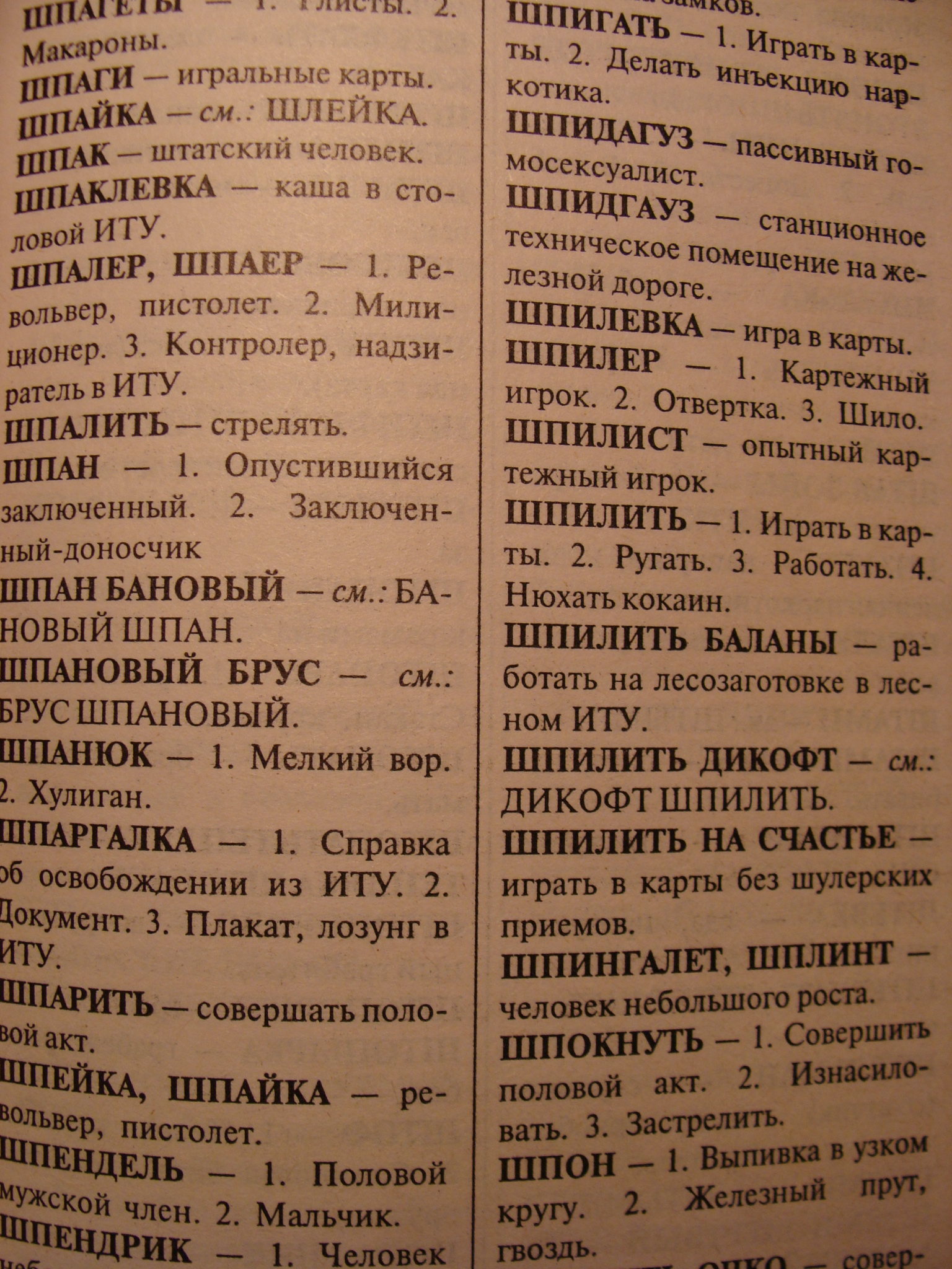 Блатной словарь Воровского жаргона