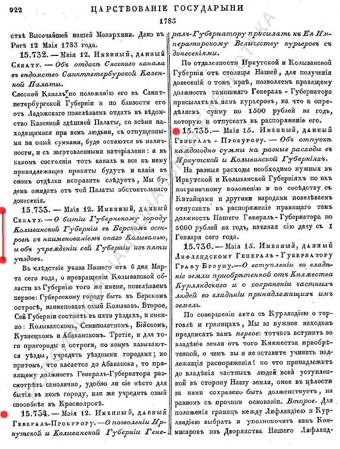ННК Колывань ПСЗРИ 1783 г 12 мая.
