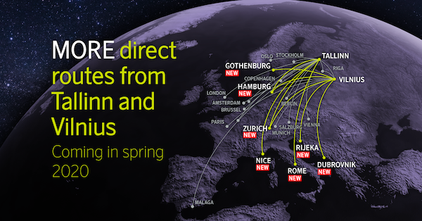 New AirBaltic Direct Routes From Tallinn And Vilnius As Of Summer 2020.