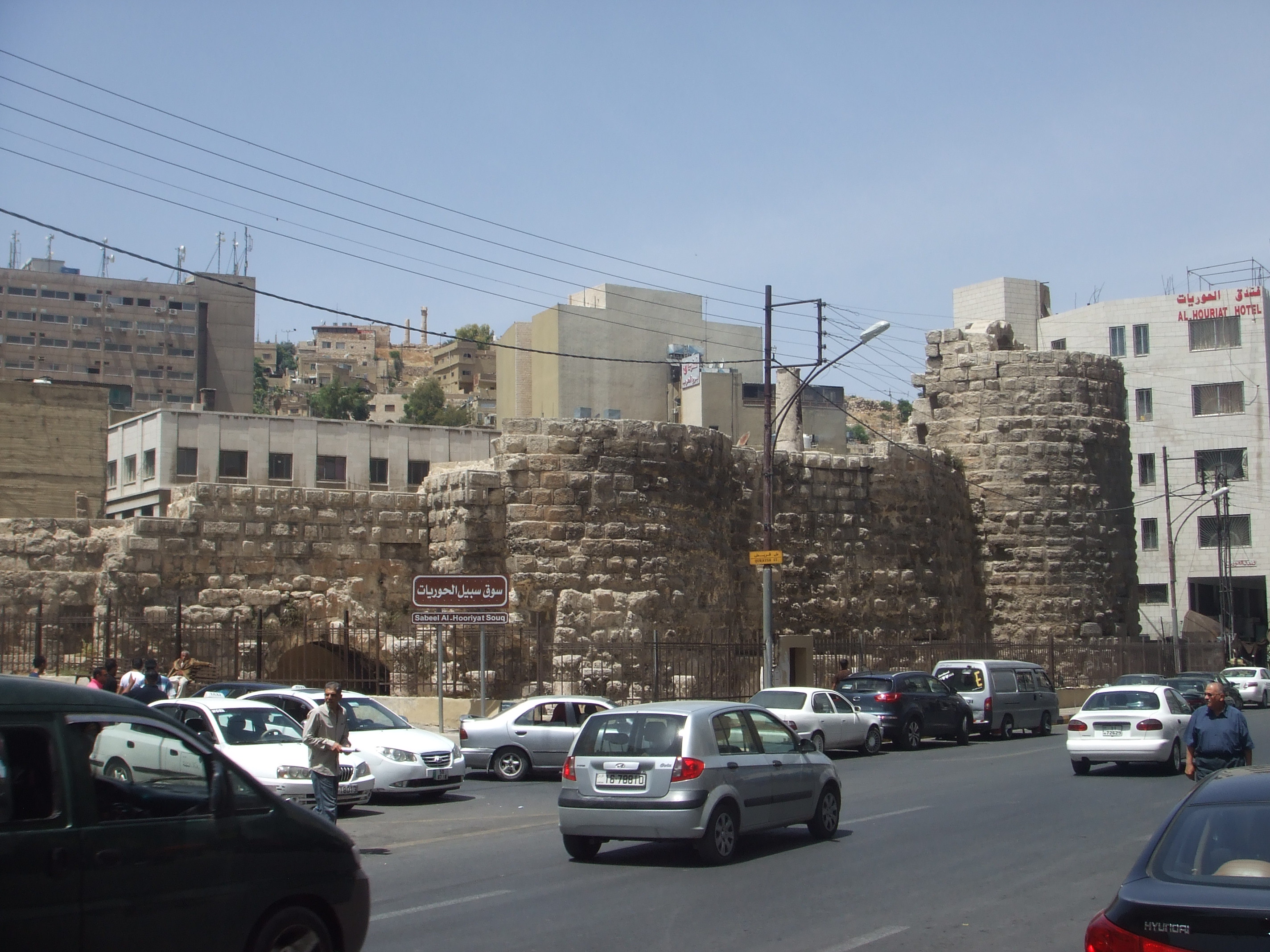 Nymphaeum, Amman Remains of an ancient Roman Nymphaeum (fountain basin with an ornamental rear wall) can be found at the end of one of the side streets of central Amman.