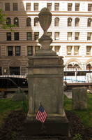 NYC: Trinity Churchyard - General John Lamb General John Lamb (1735-1800) was an liquor trader, military officer, and politician. Prior to the Revolutionary War, he was a leading member of the Sons of Liberty. When the news of the Battles of Lexington and Concord was received he and his men seized the military stores at Turtle Bay. Lamb was commissioned a captain of an artillery company and served under Richard Montgomery and Benedict Arnold in the Battle of Quebec and would go on to command the 2nd Continental Artillery Regiment during the Siege of Yorktown. In 1783 he was breveted a brigadier general and the following year was appointed Collector of the Port of New York. During the Constitutional debates in 1787 and 1788, Lamb came out at a staunch anti-Federalist, leading the fight against the Constitution in New York. Dismissed after it was found that his deputy was embezzling duties, he died in poverty. Trinity Church, prominently located at the terminus of Wall Street at 79 Broadway, is the oldest Episcopal church in New York City, having been consecrated on Ascension Day May 1, 1846. Designed by architect Richard Upjohn, Trinity is considered a classic example of Gothic Revival architecture. At the time of its completion, the 281-foot spire was the highest point in New York until being surpassed in 1890 by the New York World Building. The adjoining Trinity Churchyard Cemetery, opened in 1697, is one of three separate burial grounds that make up the non-denominational Trinity Church Cemetery (the others being the Churchyard of St. Paul's Chapel and the Trinity Church Cemetery and Mausoleum at the Chapel of Intercession). Among the 1,186 interred here are Alexander Hamilton, William Bradford, Robert Fulton (memorial tribute), Captain James Lawrence, Horatio Gates, and Albert Gallatin. There are also memorials to 16 officers of the Continental Army and Navy buried in the church cemeteries, and to the thousands of Americans who died in prison ships in New York Harbor. Trinity Church and Graveyard was designated a landmark by the New York Landmarks Preservation Commission in 1966. National Register #76001252 (1982)