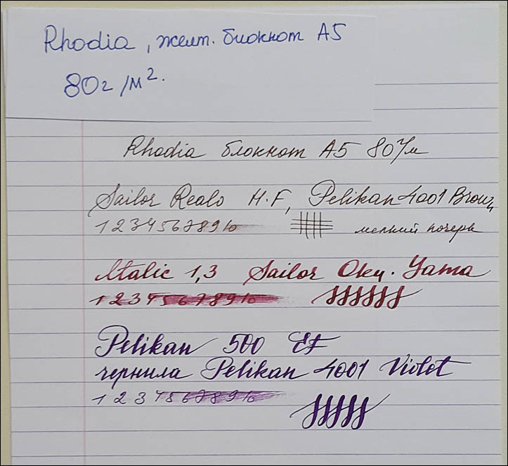 Papers test. Rhodia Yellow notebook A5 80gsm. Lenskiy.org