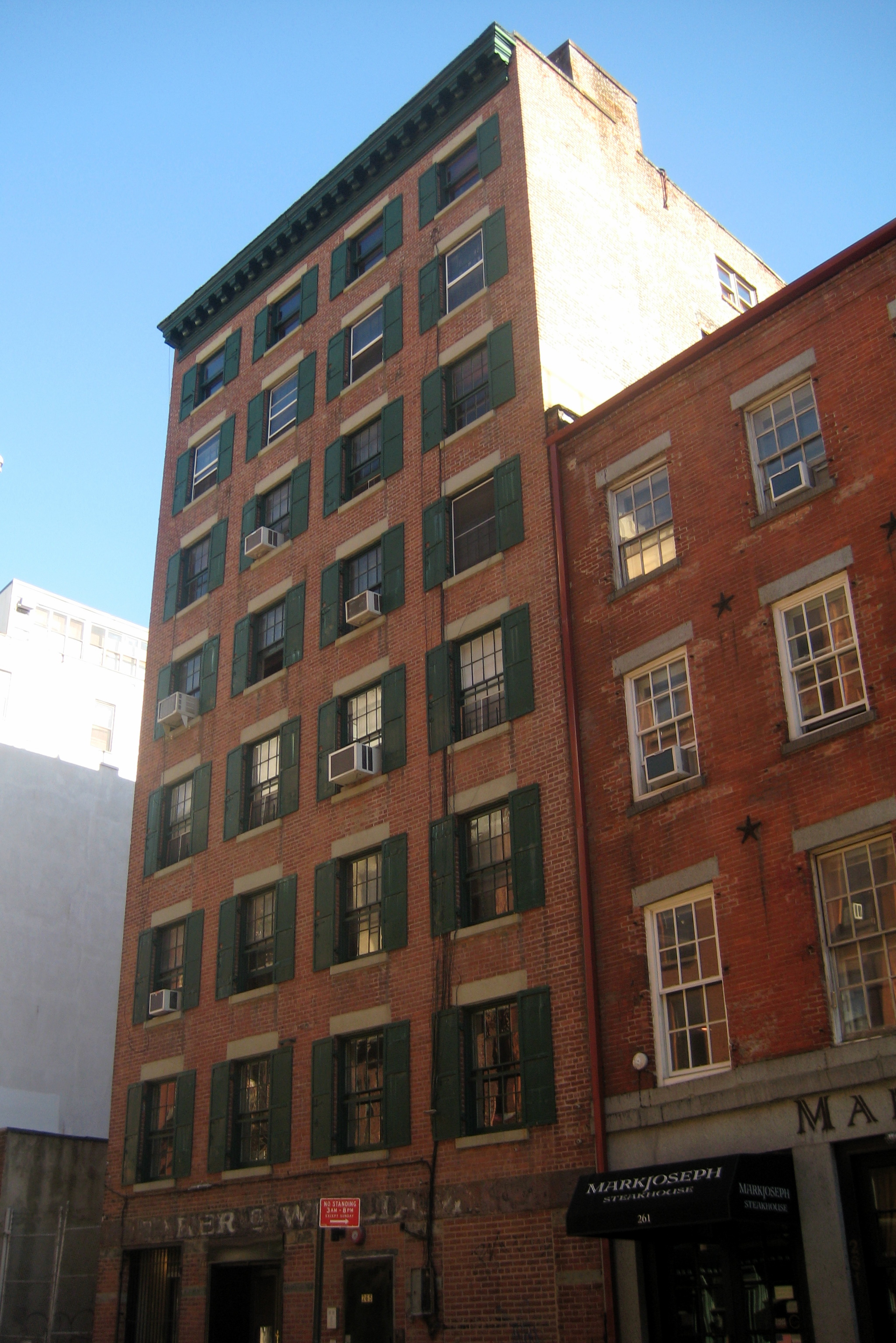 NYC - South Street Seaport - 265 Water Street 265 Water Street was originally designed in 1872 by architect Charles Miltain to be a hardtack biscuit bakery.