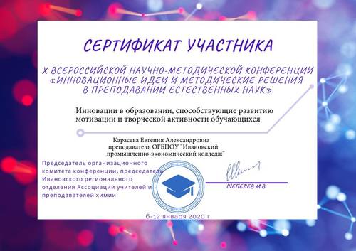 Сертификат (Карасева Е.А.)