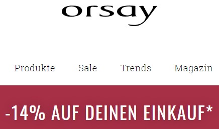 Orsay промокод. Скидка 14% на весь заказ
