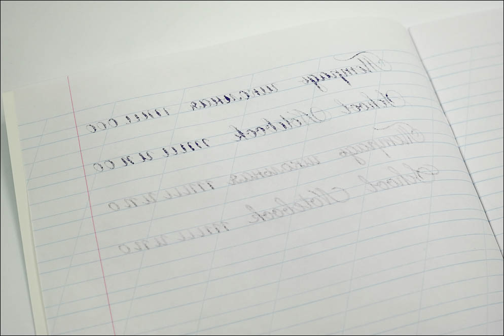 School notebooks ink-paper test. Lenskiy.org