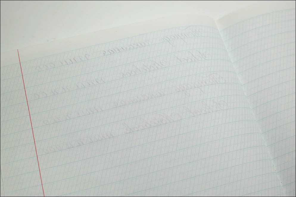 School notebooks ink-paper test. Lenskiy.org