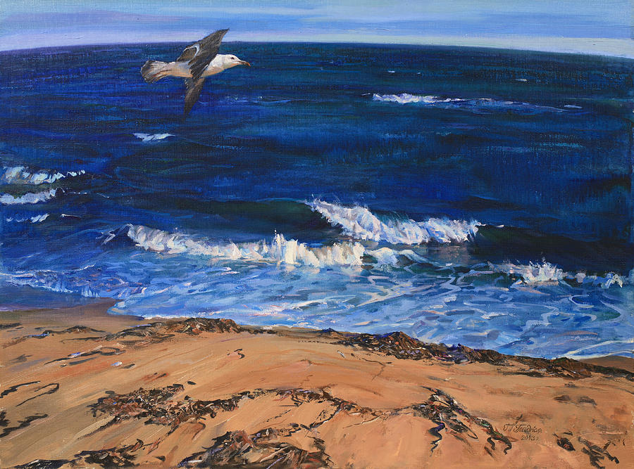seagull-flying-along-the-surf-galina-gladkaya