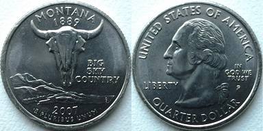 США 25 центов 2007 Монтана (Montana)