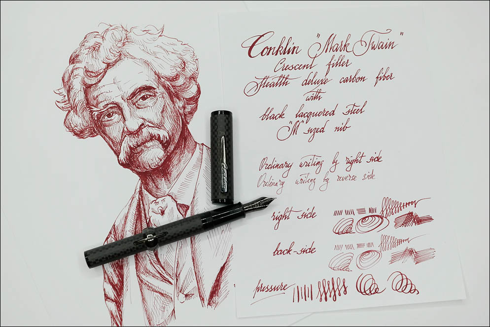 Conklin 'Mark Twain' Crescent Stelth Deluxe Carbon fiber. Lenskiy.org