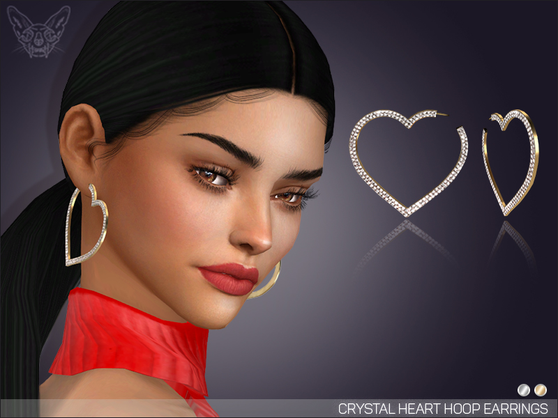 Crystal heart hoop earrings