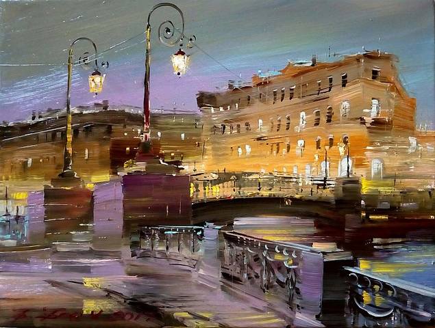 Краснофлотский мост. Мойка. Вечер. Санкт-Петербург Краснофлотский мост. Мойка. Вечер. Санкт-Петербург