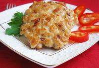 Куриные оладьи с грибами и сыром