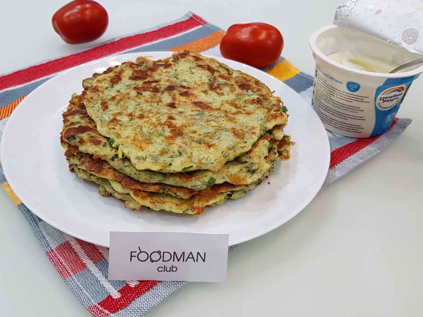 Блины из кабачков с сыром и зеленью