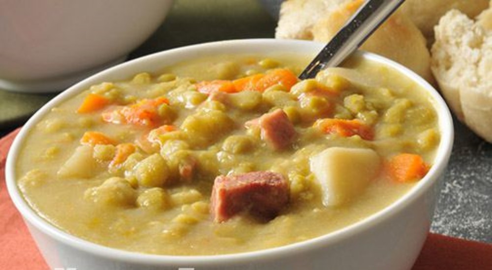 Суп из зеленого гороха с беконом в мультиварке