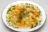 Суп с пшеном из головы форели