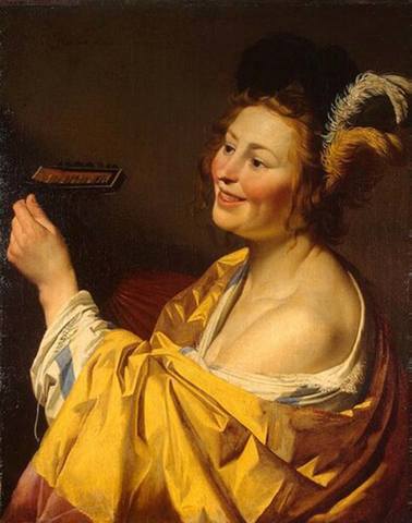 Нидерландский художник Геррит ван Хонтхорст -(1590-1656) - Музыкантша.