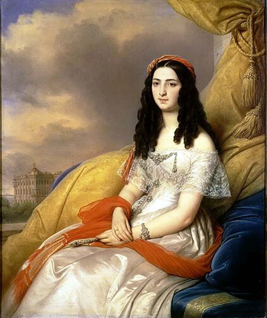 Французский художник Штейбен Карл Карлович (1788-1856) - Портрет графини Д Аш.