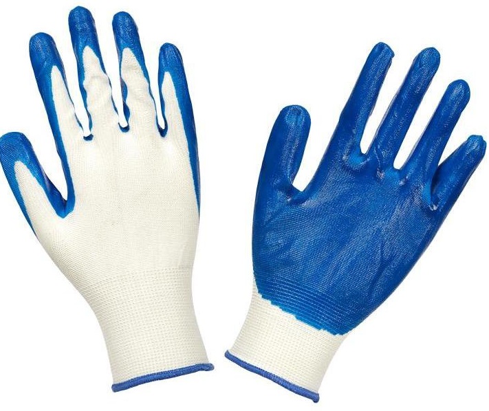 перчатки нейлоновые с нитриловым покрытием