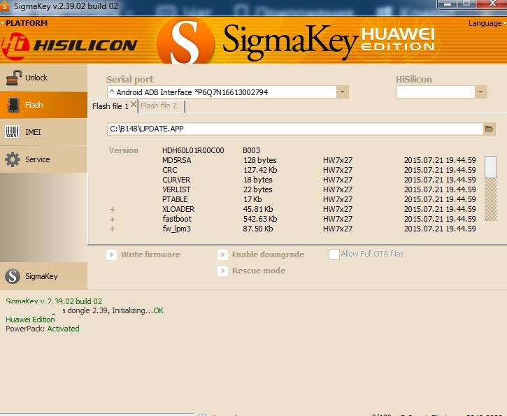 Huawei Mate 7 flash(update.app) support Sigmakey? GSMForum