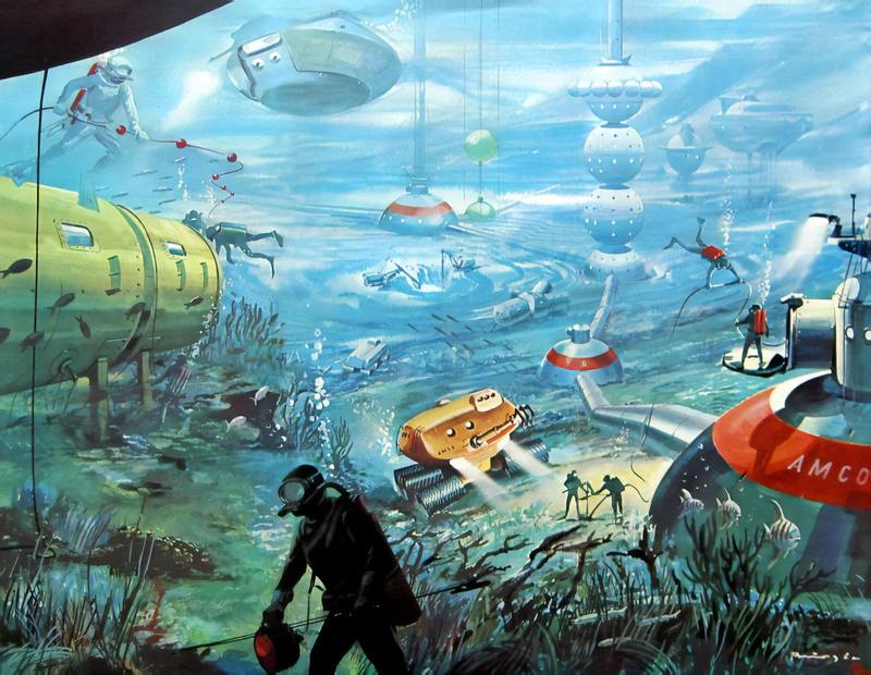 Картина «Город под водой», 1964 год. Художник Клаус Бюргле