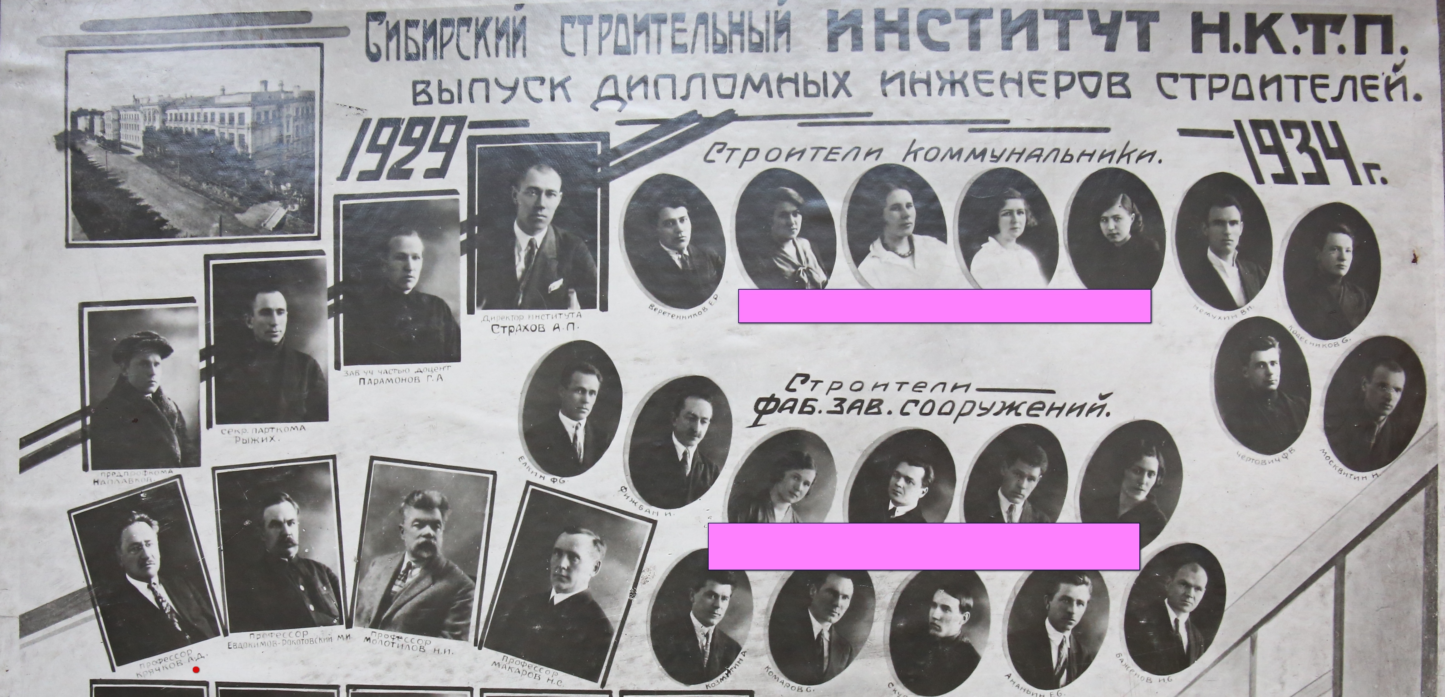 Сибстрин выпуск 1934 Крячковы