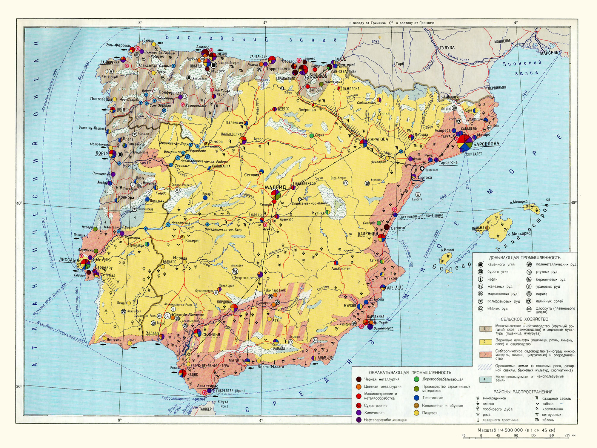Экономическая карта Испании