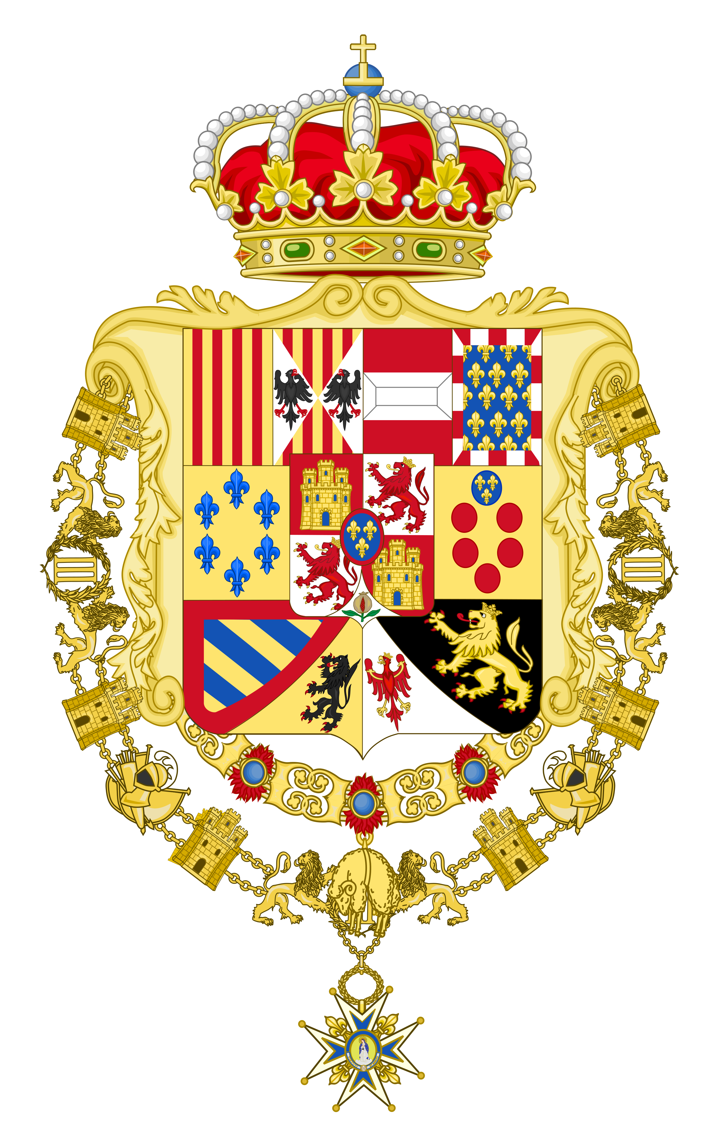 Большой герб короля Испании (1761-1868, 1874-1931)