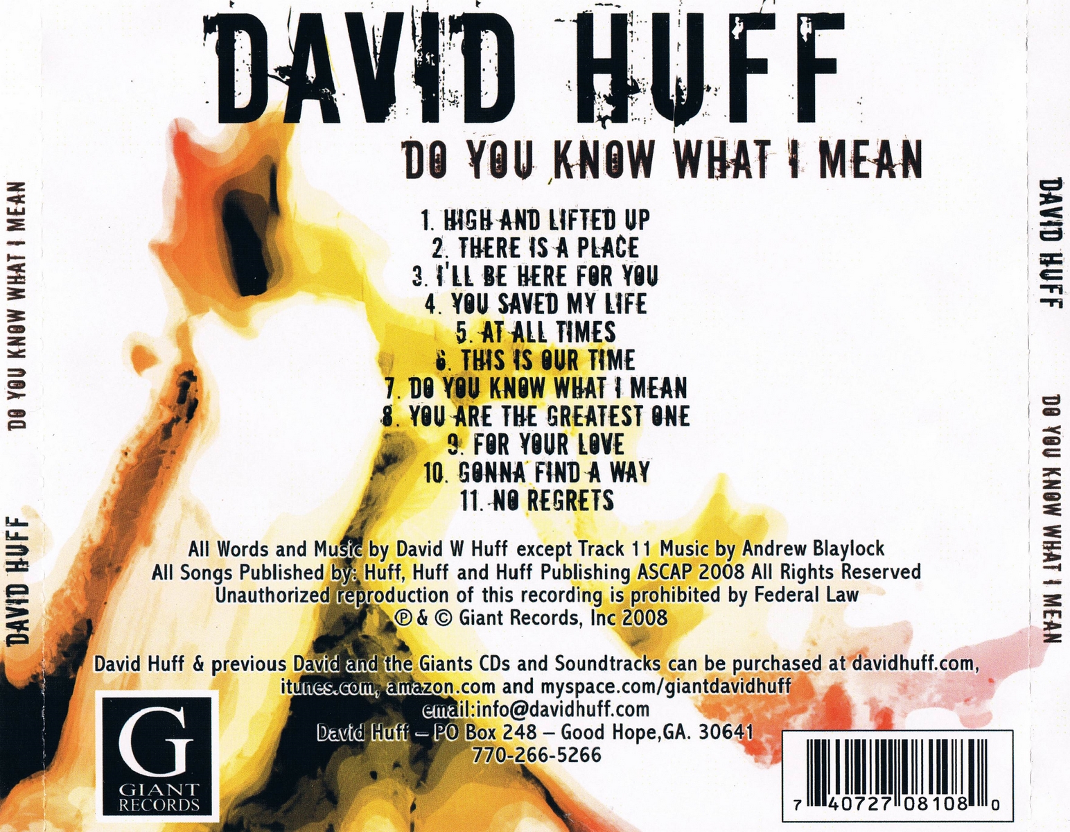 david huff 2008 back