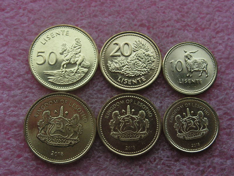 Лесото 2018 год. Набор 10, 20, 50 лисенте