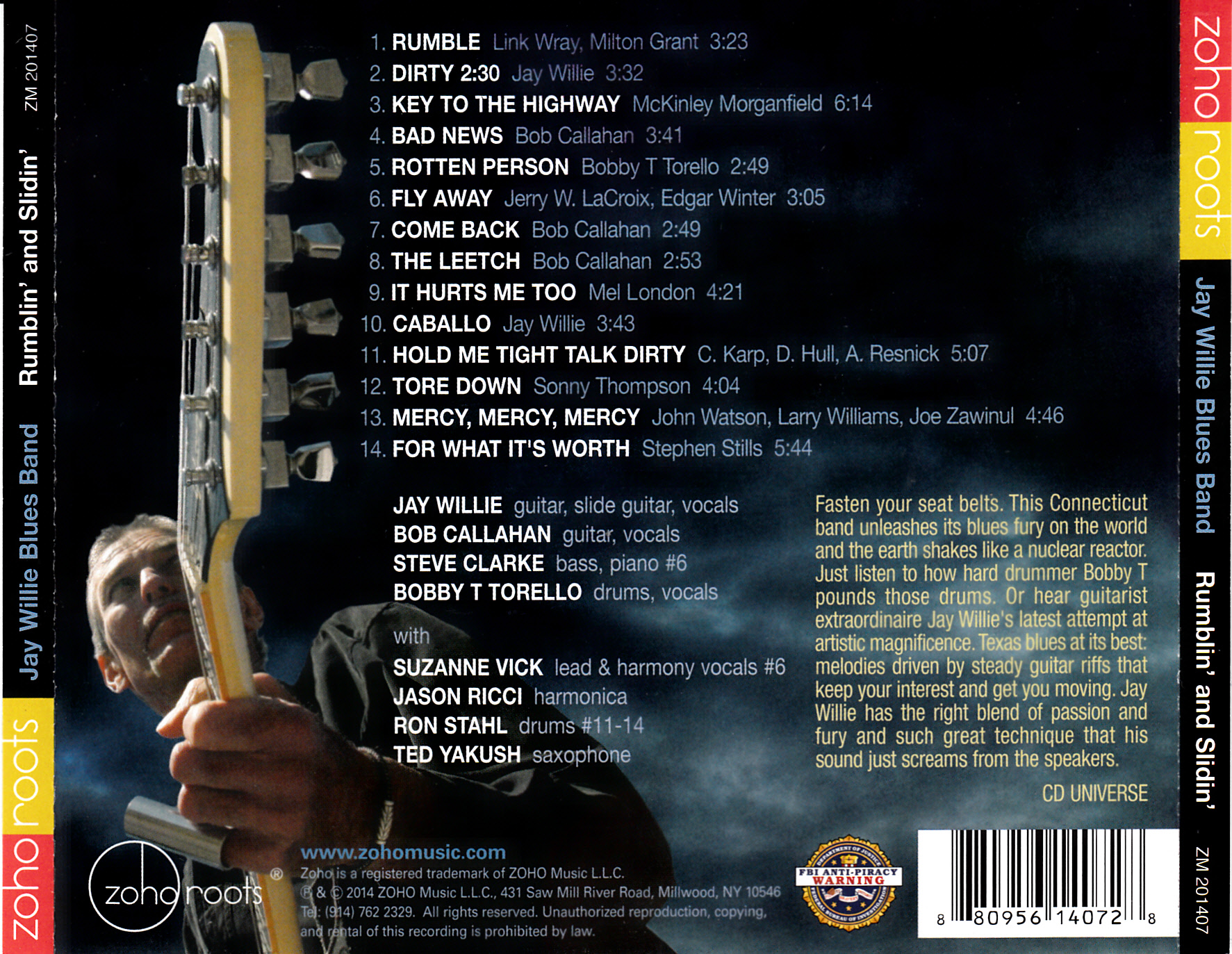 Jay Willie Blues Band - Rumblin And Slidin - Tray Outer