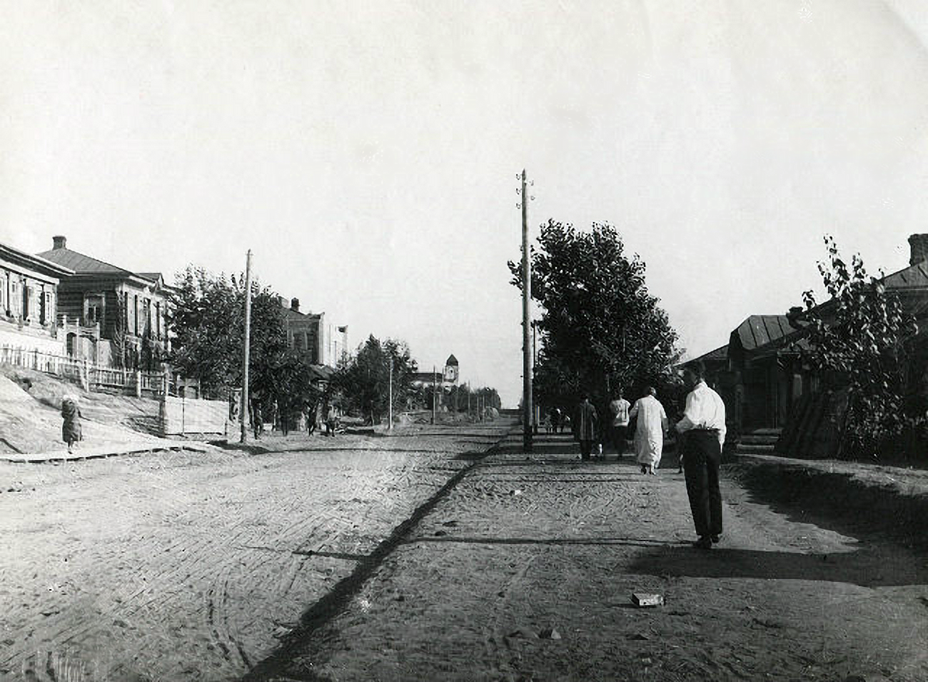 1928 Улица Большевистская в районе Закаменской бани в 1928 году