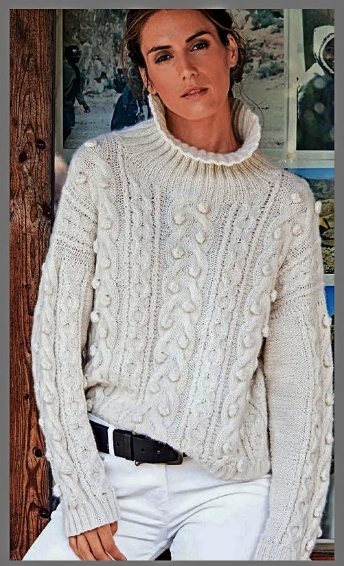 Белый свитер с шишечками 1-6