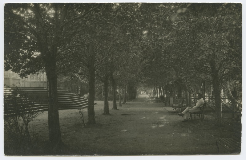 foto, Venemaa, Zeja linn, pargiallee, pingil Jaan Kukk, u 1918
