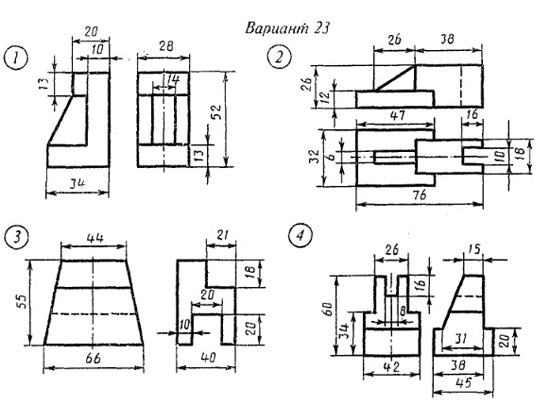 Построить третью проекцию модели по двум заданным. Задание 45 34116327