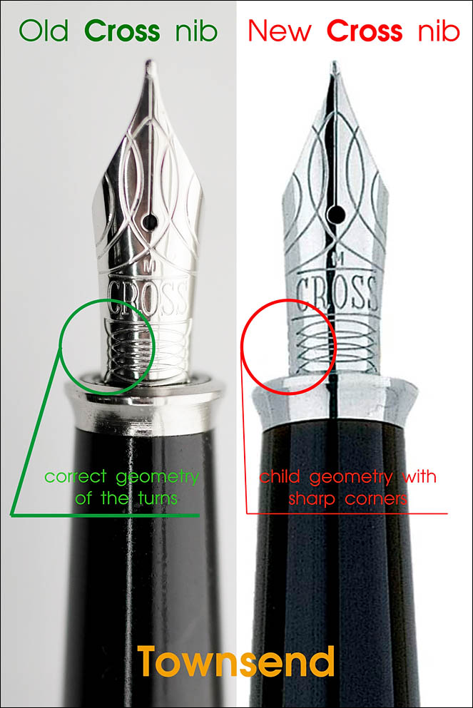 Cross Townsend difference between old and new nib. Lenskiy.org