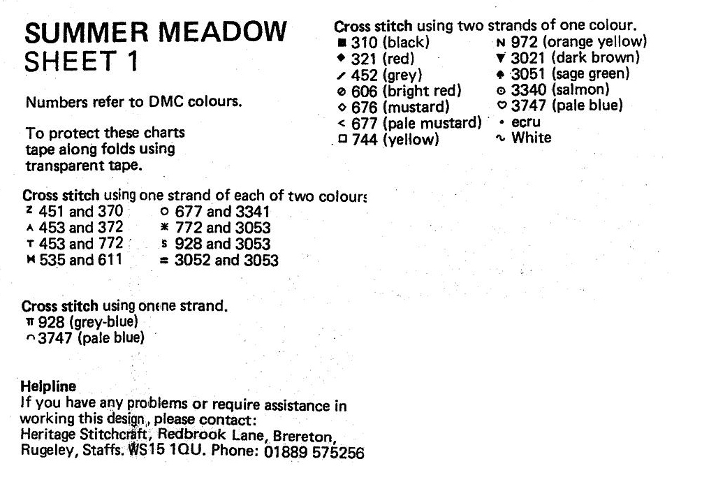 JCSM261 Summer Meadow key