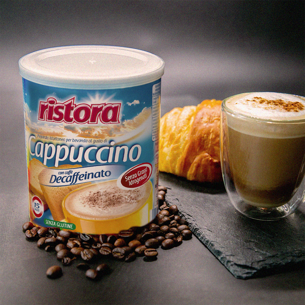 Капучино растворимый без кофеина Ristora "LATTINO Decaffeinato", 250 гр ...