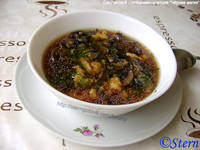 Суп с грибами и клёцками-шпетцле "Чёрная магия"